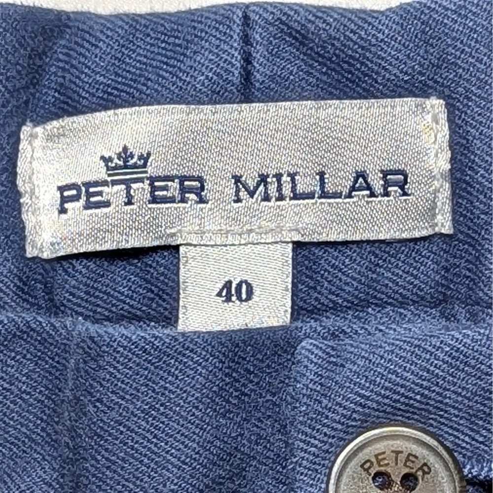 Peter Millar Men 40 Pilot Twill Shorts Pima Cotton Navy Blue‎ Golf Quiet Luxury